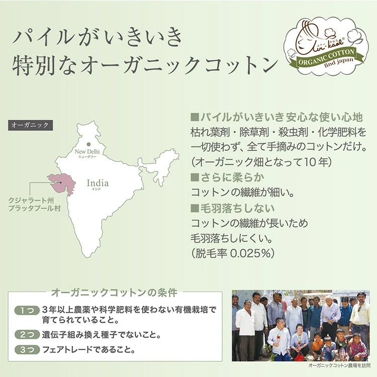 オーガニックコットンを使用した枕カバー