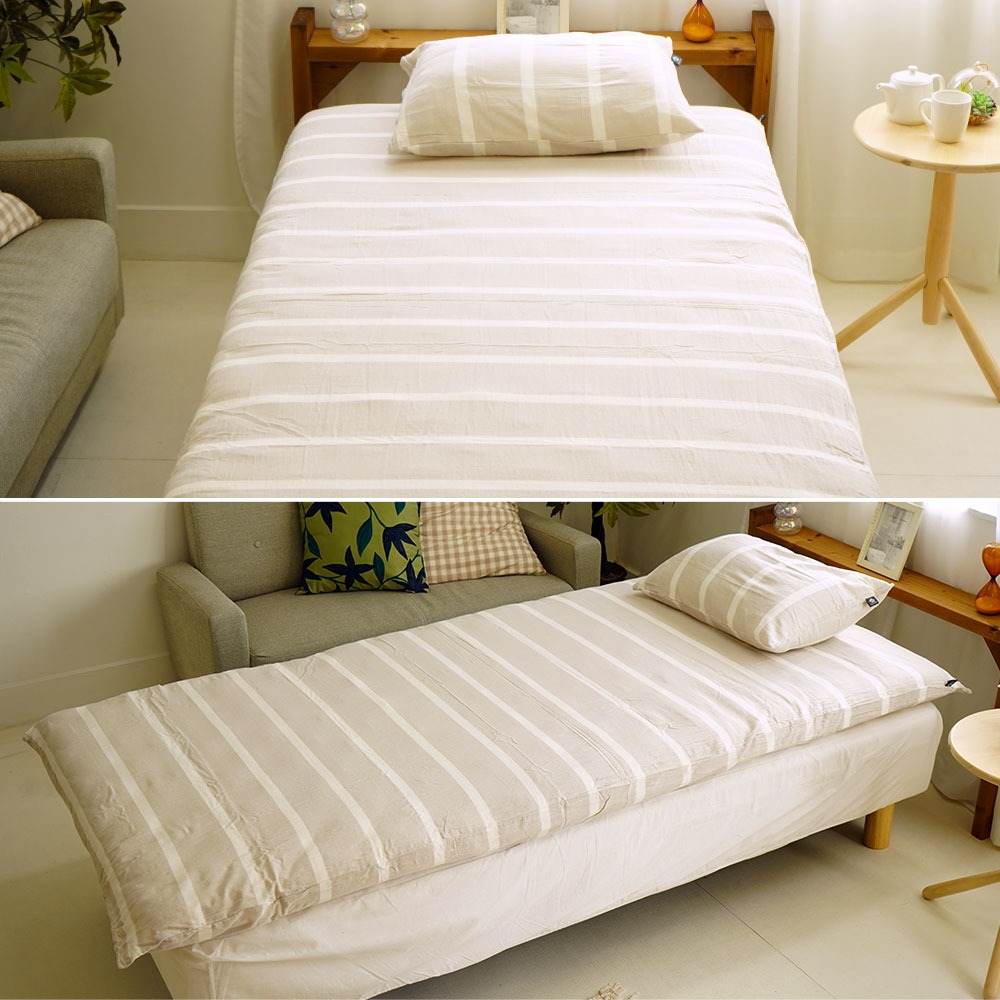 綿100% 先染め洗いざらし布団カバー ベージュ