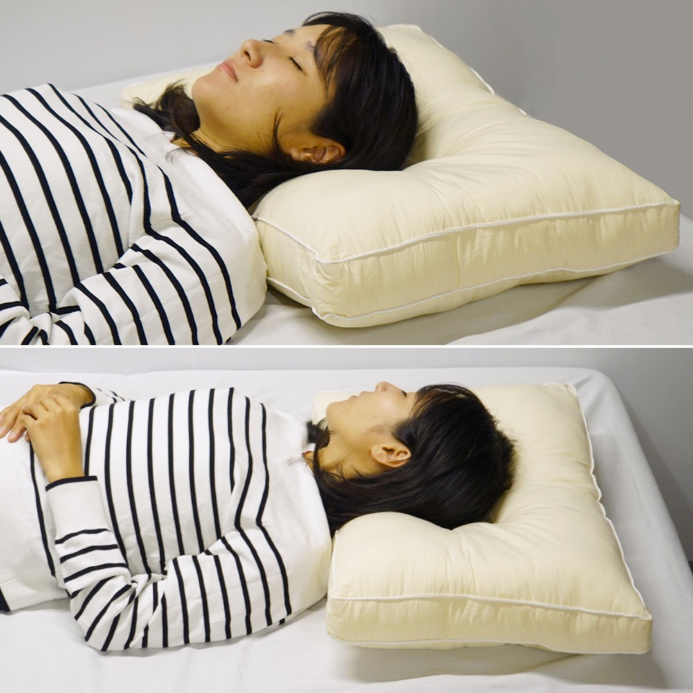 防ダニアレルガードくぼみ型まくら使用イメージ