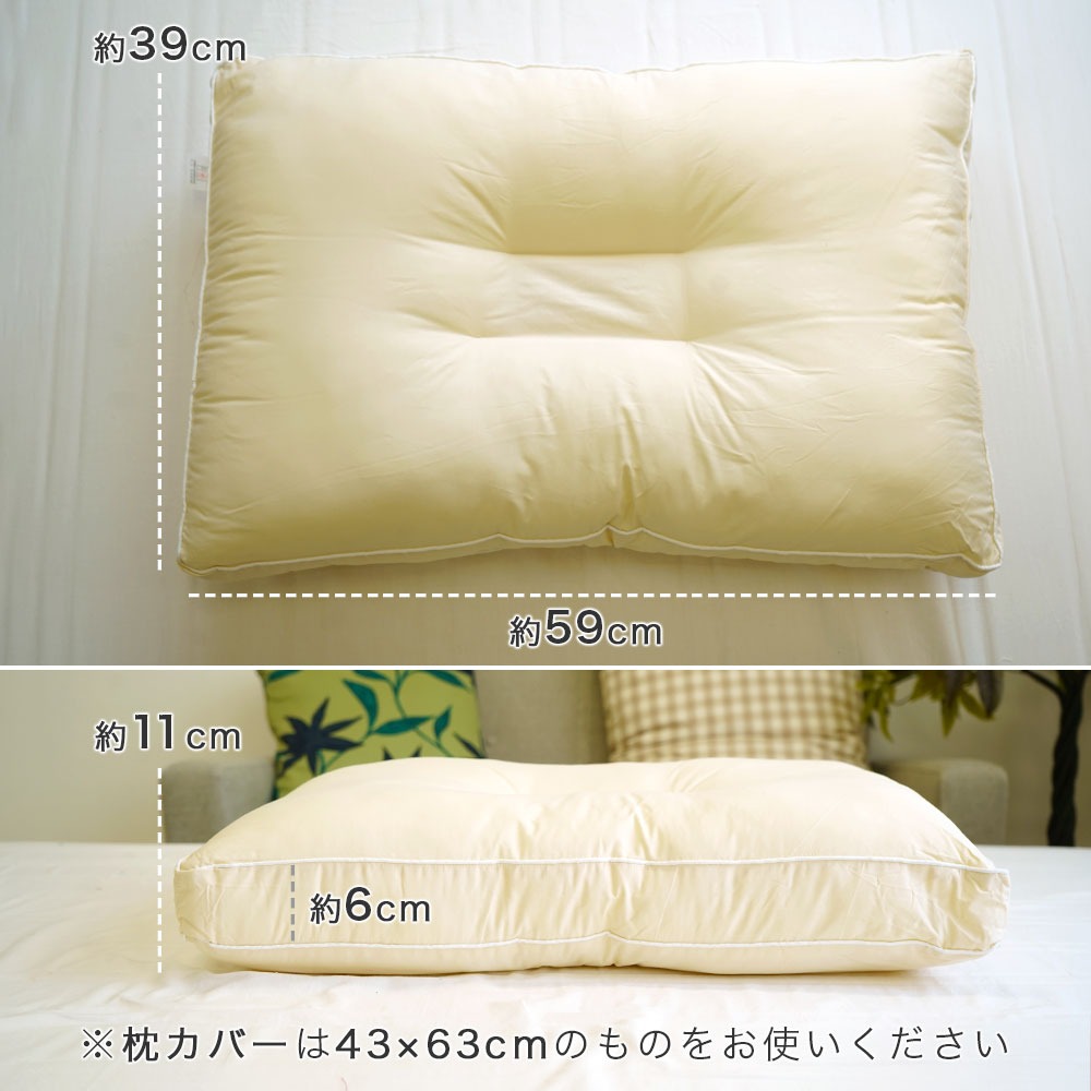 防ダニ くぼみ型まくら サイズ感